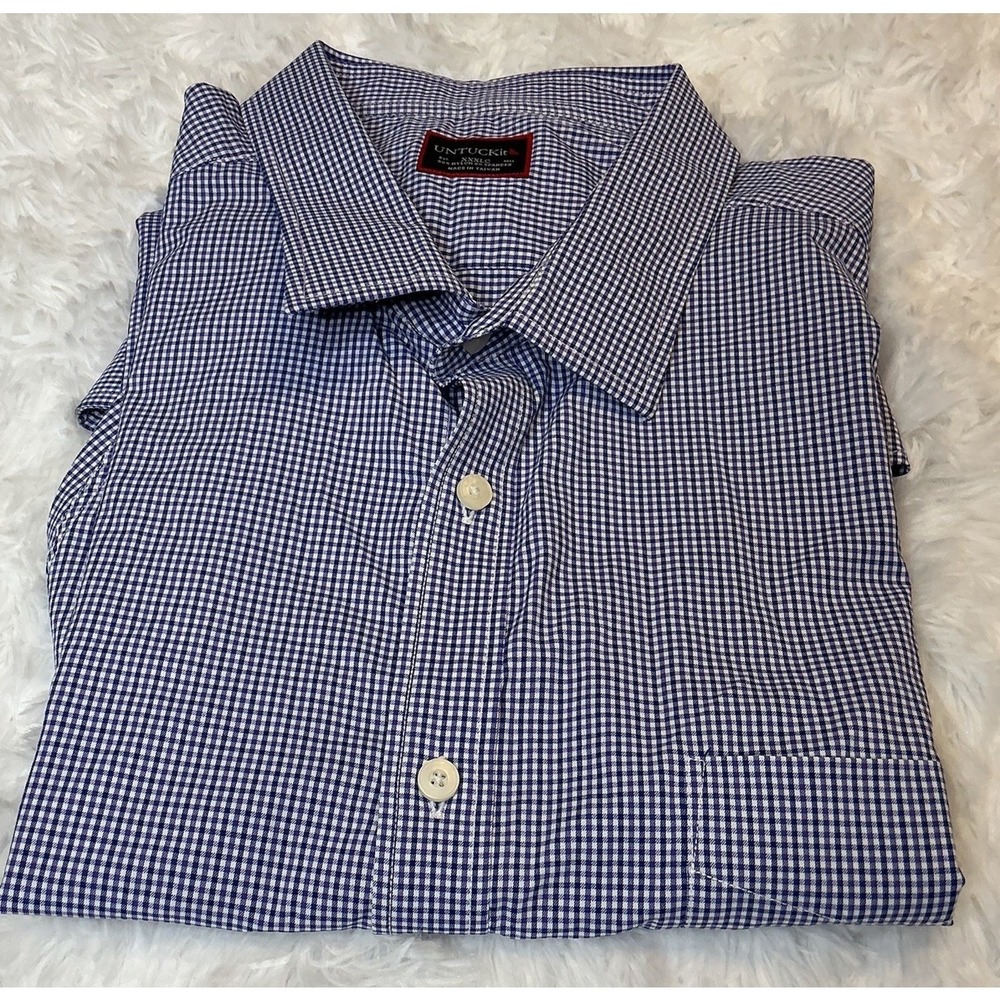Untuckit Xxxlc Gingham Pattern Long sleeve‎ Button down Men's Shirt